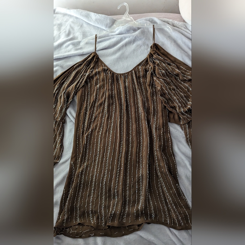 Parker Beaded Silk Dress sz Small Mini Dress
